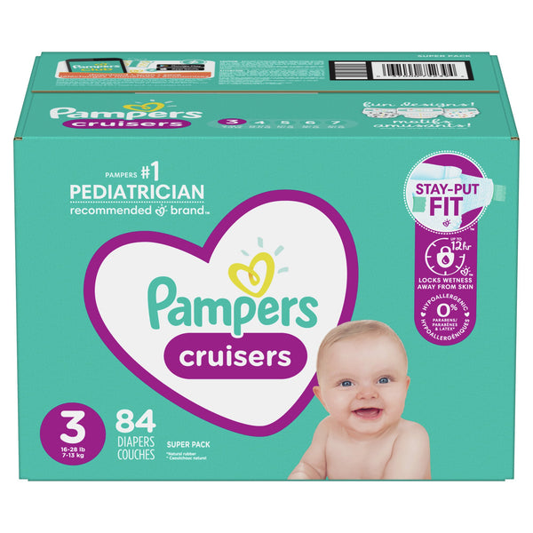 Pampers Cruisers Diapers Size 3, (84ct.)