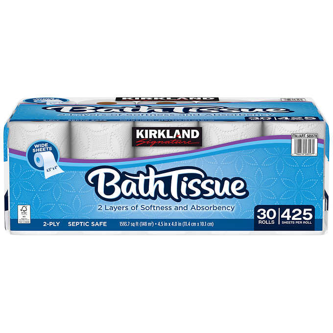 Kirkland Signature Bath Tissue, 2-Ply (425 sheets, 12 rolls)