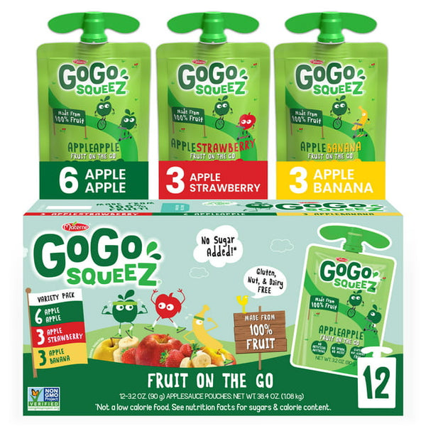 GoGo Squeez Applesauce Variety Pack, (12ct./3.2oz)