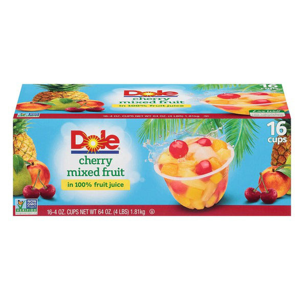 Dole Fruit Bowls Cherry Mixed Fruit in 100% Fruit Juice (4 oz., 16 ct.)