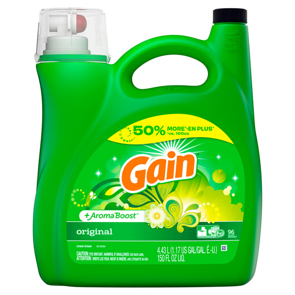 Gain + Aroma Boost Liquid Laundry Detergent , Original (154 fl.oz.,107 loads)