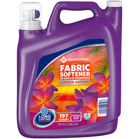Member's Mark Liquid Fabric Softener, Tropical Escape (170 oz., 197 loads)