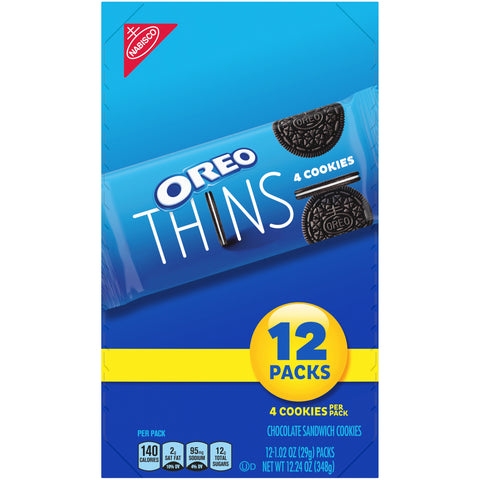 Nabisco Oreo Thins Chocolate Sandwich Cookies, (12pk., 4ct.)