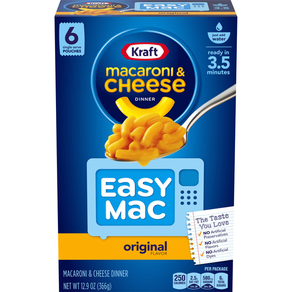 Kraft Easy Mac Macaroni & Cheese Dinner, Original (6ct.)