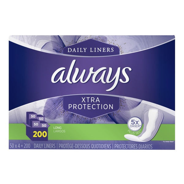Always Xtra Protection Daily Liners, Long (200 ct.)