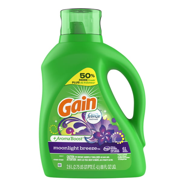 Gain +Aroma Boost Liquid Laundry Detergent, Moonlight Breeze (88fl.oz., 61 loads)