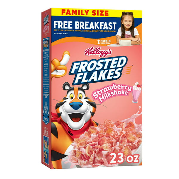 Kellogg's Frosted Flakes Strawberry Milkshake Cereal, (23oz.)