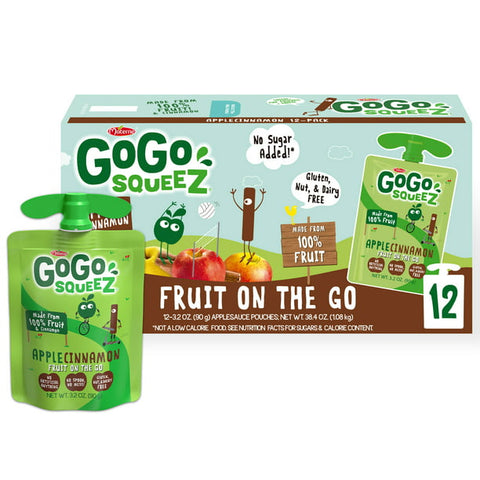 GoGo Squeez Applesauce, Apple Cinnamon (12ct./3.2oz)