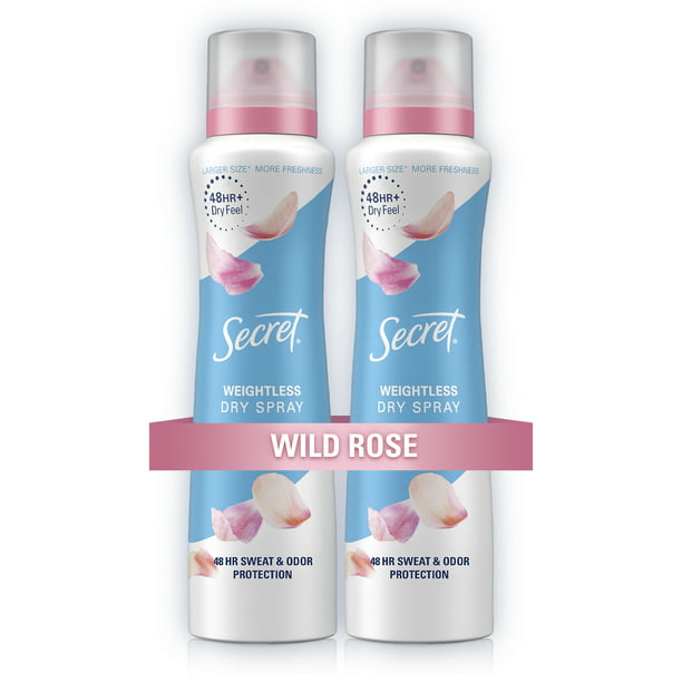 Secret Dry Spray Deodorant, Wild Rose (4.1oz., 2pk.)
