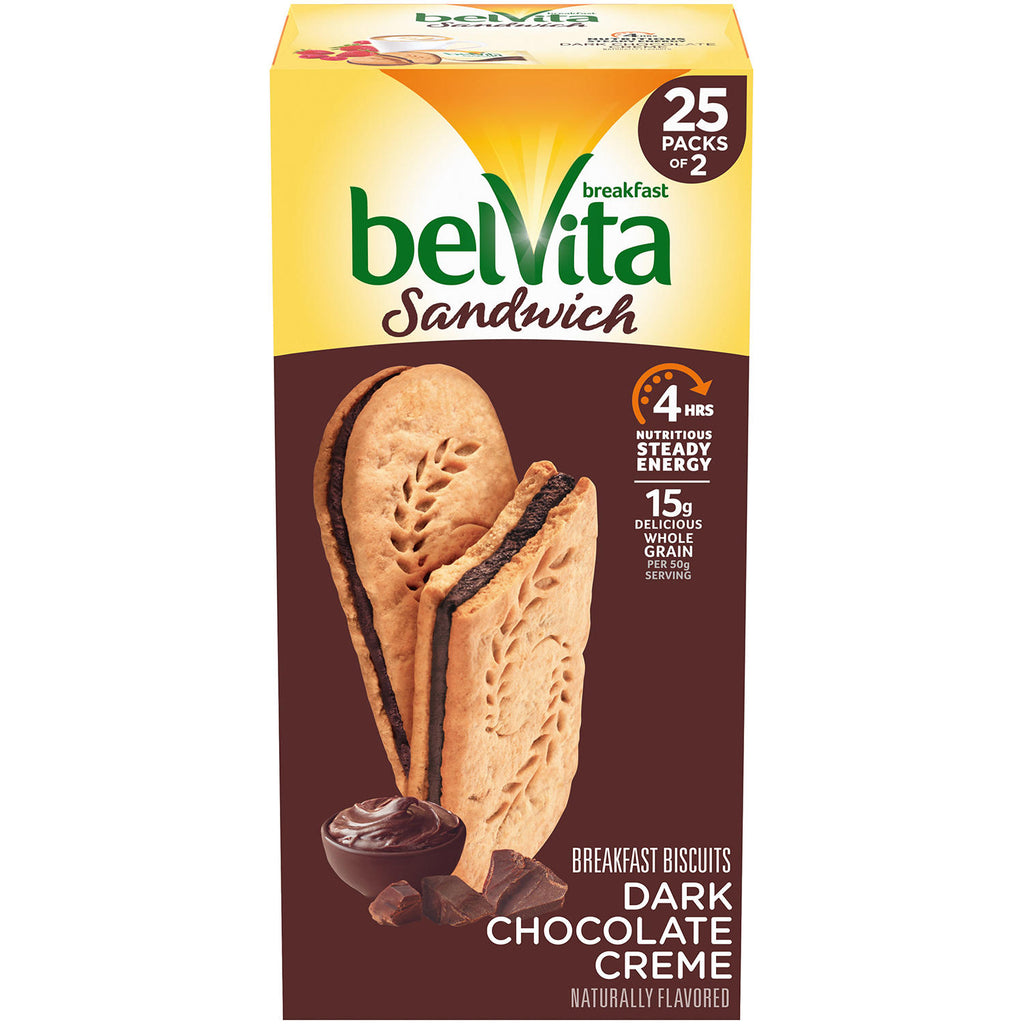belVita Dark Chocolate Creme Breakfast Biscuits, (25ct.)