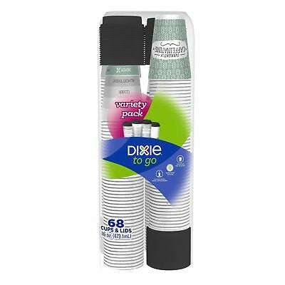 Dixie To Go Hot Paper Cups w/Lids, (16oz., 68ct.)