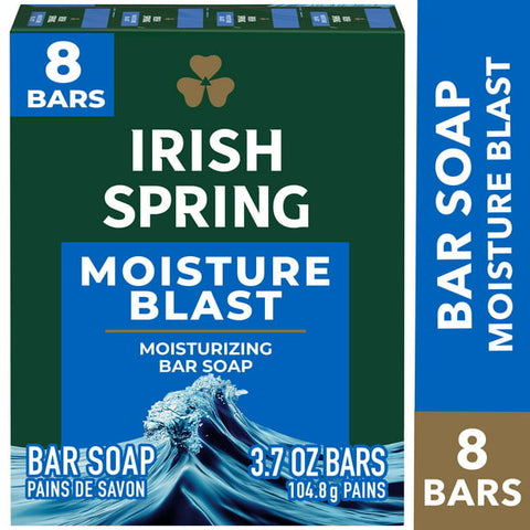 Irish Spring Moisture Blast Bar Soap (3.75 oz., 8bars)