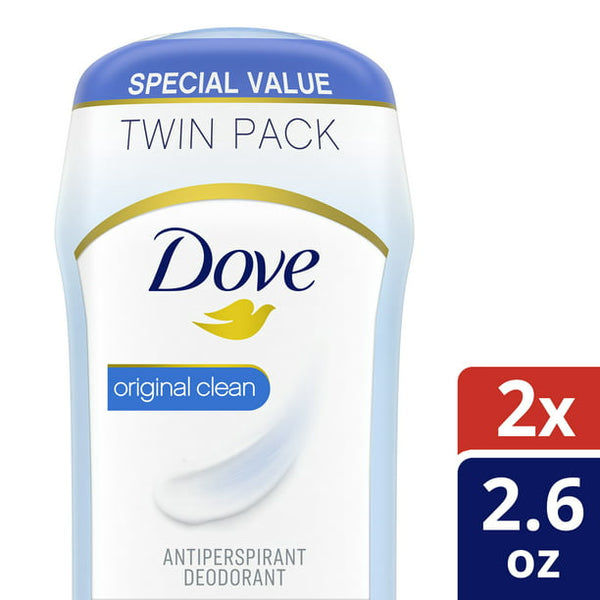 Dove Women’s Antiperspirant Deodorant, Original Clean (2/2.6 oz.)