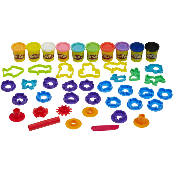Play-Doh Stamp 'N Shape Tool Kit Set with 10 Cans of Dough & 30+ Tools