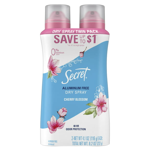 Secret Dry Spray Deodorant, Cherry Blossom (4.1oz., 2pk.)