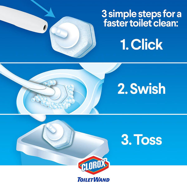Clorox Toilet Wand, 36 Disinfecting Cleaning Head Refills + 1 Toilet Wand Handle