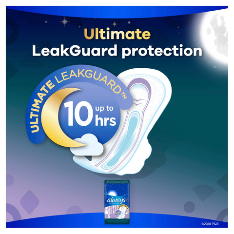 Always Ultra Thin Overnight Pads w/Wings, Unscented, Size 5 (46ct.)