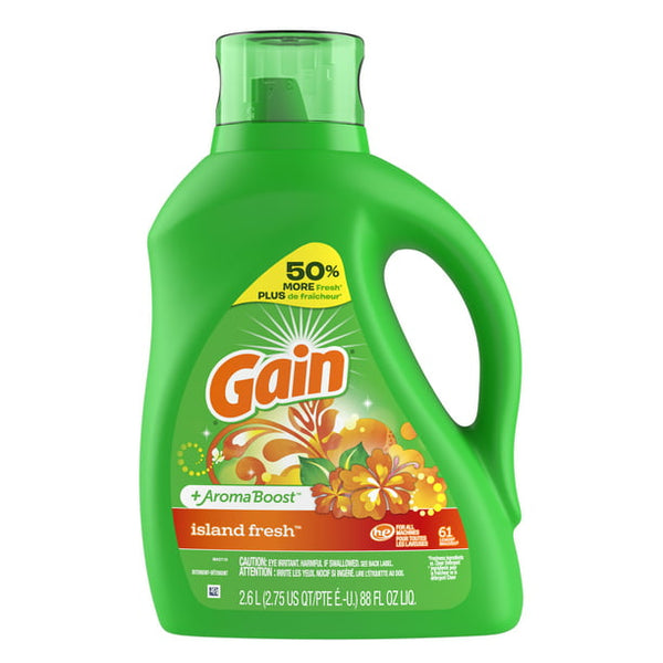 Gain +Aroma Boost Liquid Laundry Detergent, Island Fresh (88fl.oz., 61 loads)