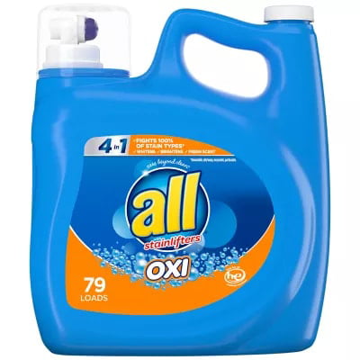 Advanced 4-in-1 Liquid Detergent, OXI Stain Removers and Whiteners  (141 fl. oz., 79 loads)