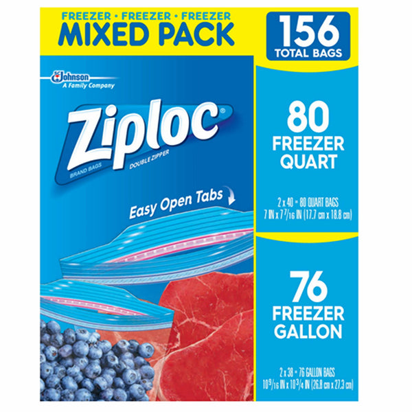 Ziploc Mixed Freezer Pack, 156 ct.