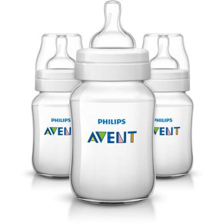 Philips Avent Classic Plus Baby Bottle, 9 Ounces, 3-Pack, BPA-Free