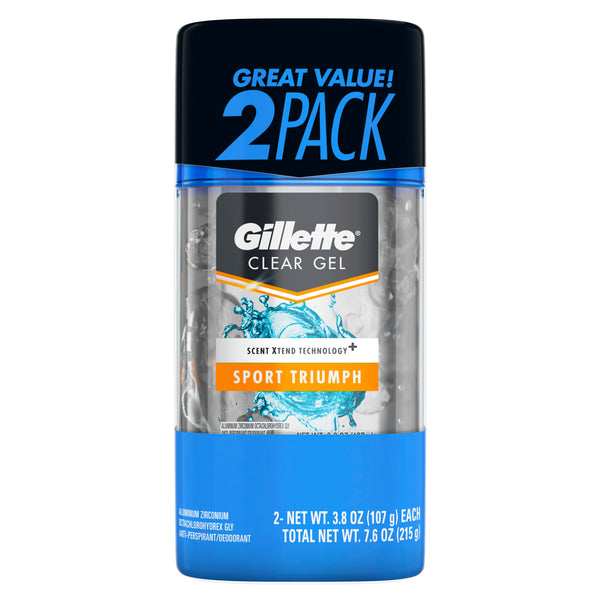 Gillette Sport Triumph Clear Gel Men’s Antiperspirant and Deodorant (2/3.8oz)