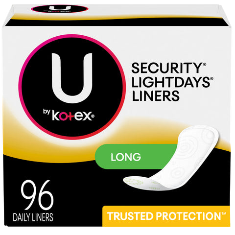 U by Kotex Lightdays Pantiliners, Long, Unscented, (96ct)
