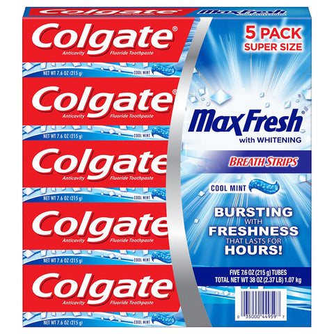 Colgate MaxFresh Toothpaste, Cool Mint (7.6 oz., 5pk.)