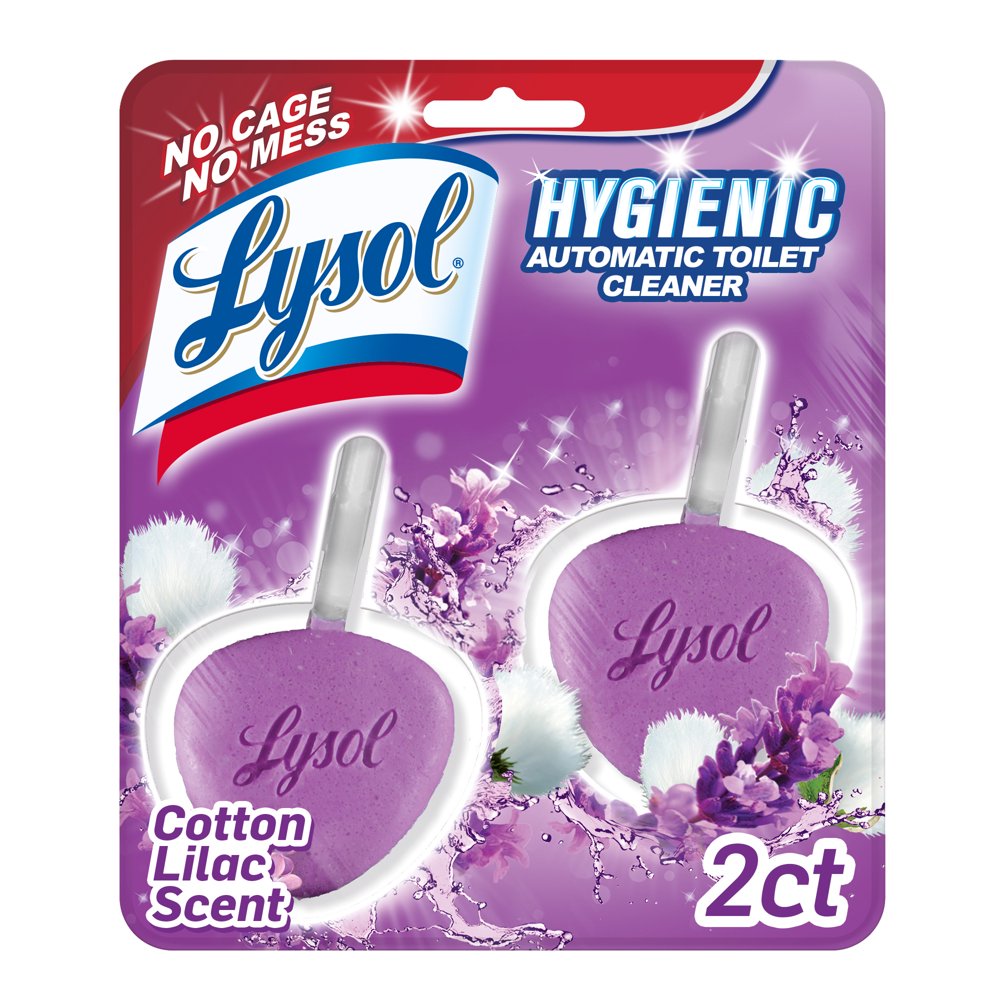 Lysol Automatic Toilet Bowl Cleaner, Cotton Lilac (2-Pack)