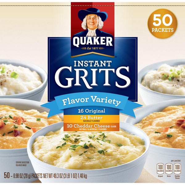 Quaker Instant Grits Flavor Variety Pack (50 pk.)