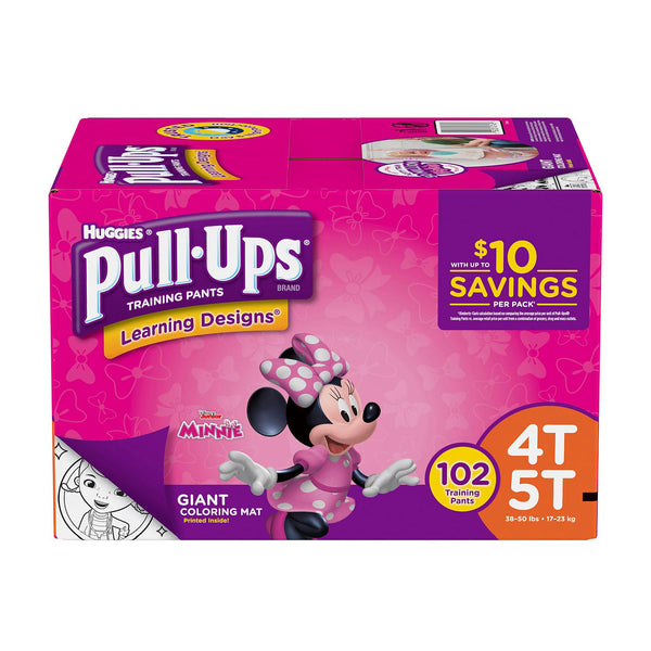 Huggies Pull-ups Girls Training Pants, 4t-5t, (102ct.)