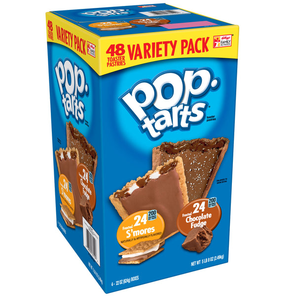 Kellogg's Pop Tarts Variety Pack, Frosted S’mores & Frosted Choclate Fudge (48ct.)