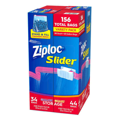 Ziploc Storage Slider Bags, Variety (156ct.)