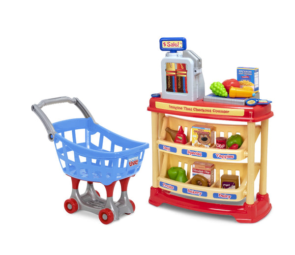 Imagine That! 25 Piece Checkout Counter w/ Bonus Shopping Cart
