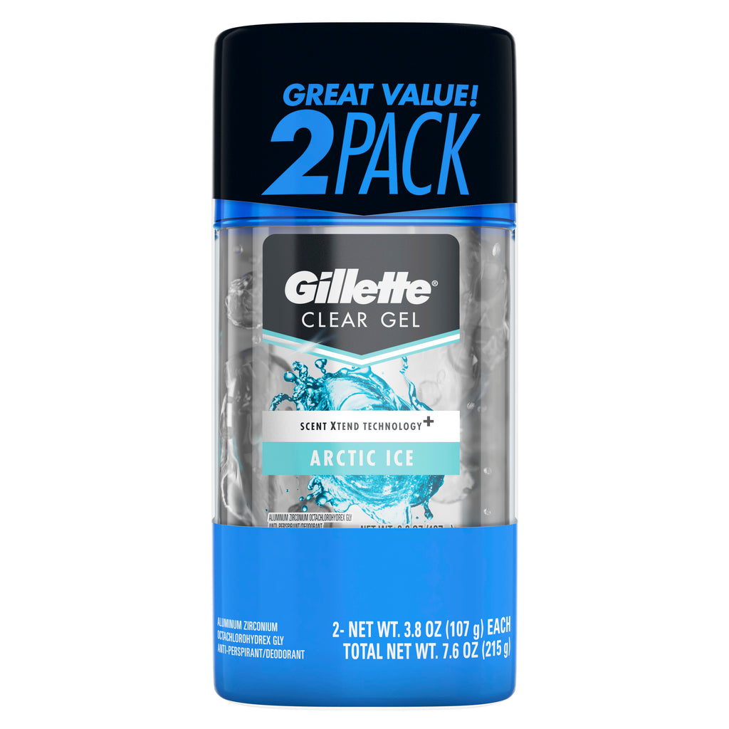 Gillette Arctic Ice Clear Gel Men’s Antiperspirant and Deodorant (2/3.8oz)