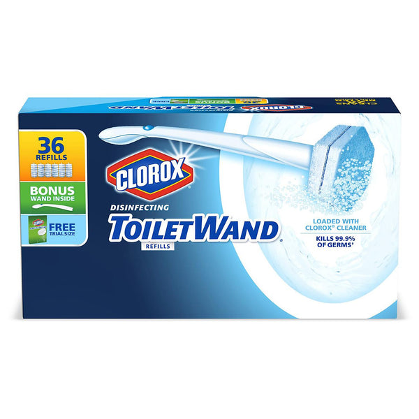 Clorox Toilet Wand, 36 Disinfecting Cleaning Head Refills + 1 Toilet Wand Handle