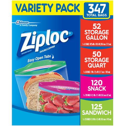 Ziploc Storage Bags, Various Sizes, (347ct.)