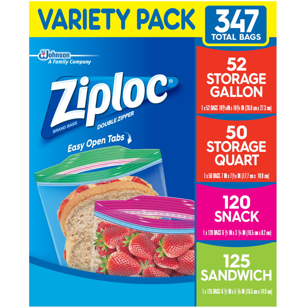 Ziploc Storage Bags, Various Sizes, (347ct.)