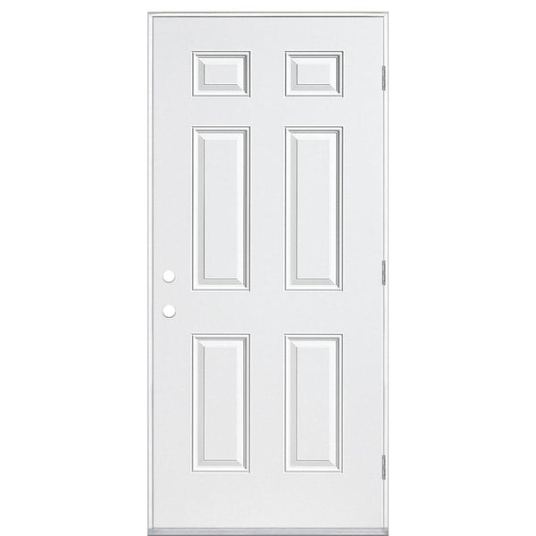 Masonite 36” x 80” Premium 6 Panel Primed Steel Prehung Door