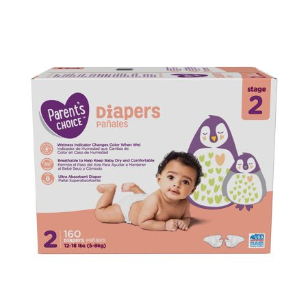 Parent's Choice Diapers, Stage 2: 12-18 lbs