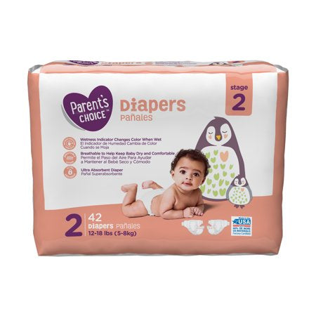 Parent's Choice Diapers, Stage 2: 12-18 lbs