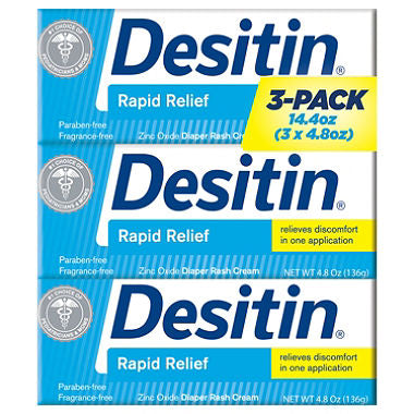 Desitin Rapid Relief Diaper Rash Cream (4.8 oz., 3pk.)