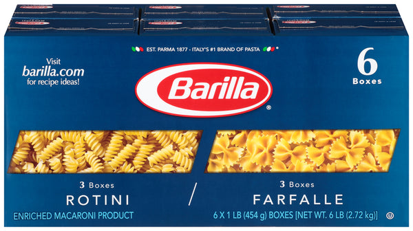 Barilla Rotini and Farfalle Pasta, (6 pk./16 oz.)