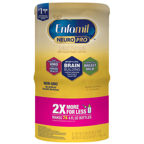 Enfamil NeuroPro Infant Formula, Reusable Powder Tub, (2/20.7oz.)