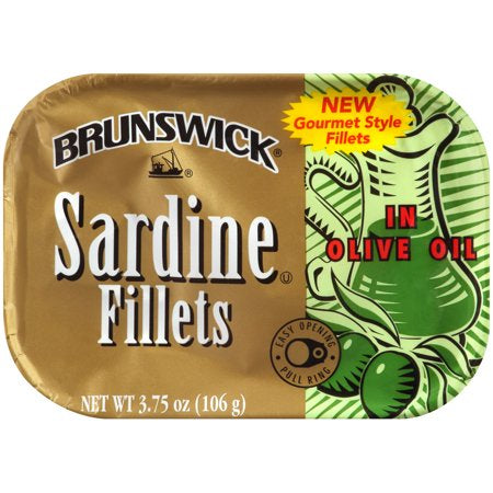 Brunswick Canned Sardine Fillets in Olive Oil, (3.75oz.)