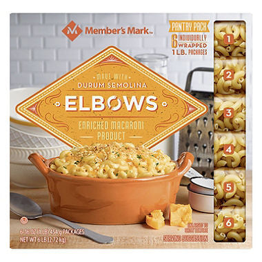 Member's Mark Elbow Macaroni Pantry Pack (1 lb. bag, 6 ct.)