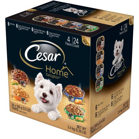 Cesar Home Delights Variety Wet Dog Food, Cans, (2.5 Oz, 24ct.)
