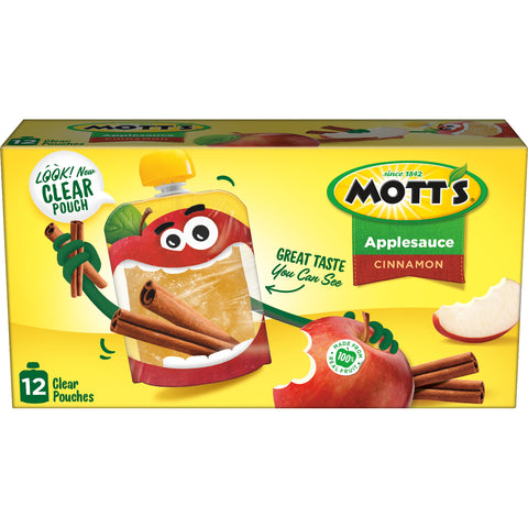 Mott's Applesauce Pouches, Cinnamon (12ct., 3.2oz)