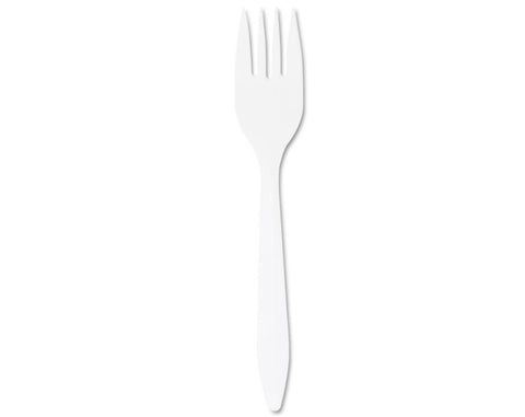 Dart F6BW Medium Weight Polypropylene Forks, White (1,000/cs)
