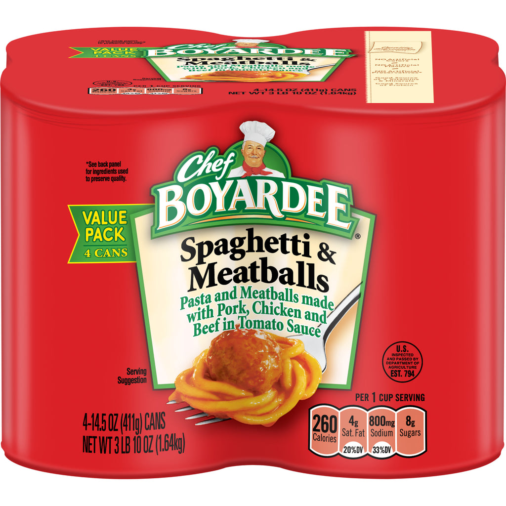 Chef Boyardee Spaghetti & Meatballs (15oz., 4pk.)
